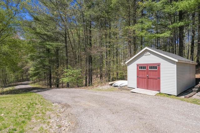4792 Forest Vale Dr, Pierson, MI 49339 - view of shed with a wooded view