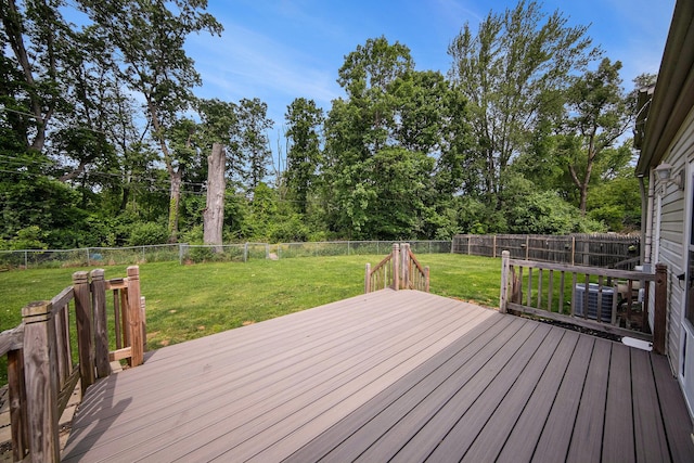 1836 W Argus Ct, Jackson, MI 49203 - wooden deck featuring a fenced backyard and view of wooded area