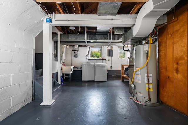 2834 Pittsfield Blvd, Ann Arbor, MI 48104 - basement with water heater and washer and dryer