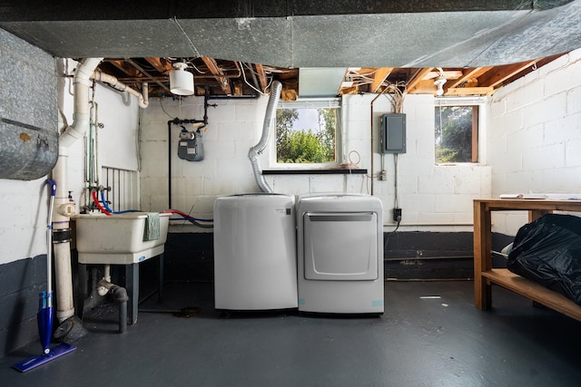 2834 Pittsfield Blvd, Ann Arbor, MI 48104 - basement with washing machine and clothes dryer and electric panel