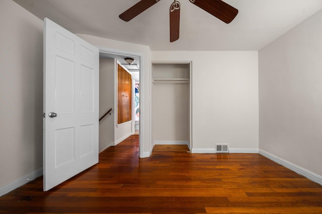 2834 Pittsfield Blvd, Ann Arbor, MI 48104 - unfurnished bedroom with wood finished floors, a closet, and a ceiling fan