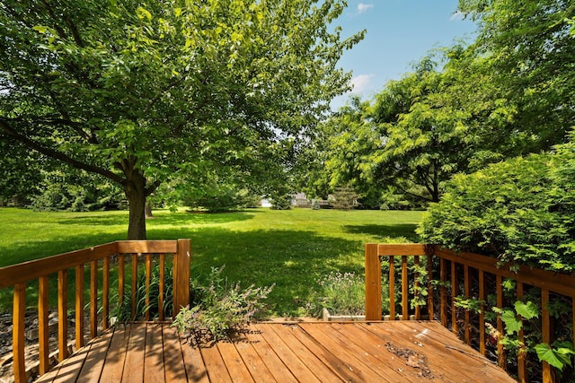 2834 Pittsfield Blvd, Ann Arbor, MI 48104 - wooden deck with a yard and view of wooded area