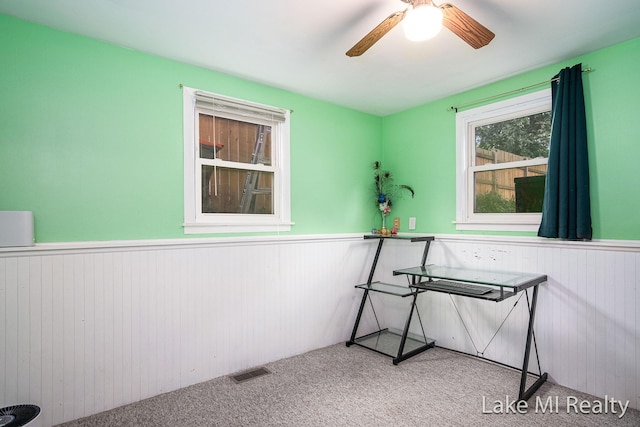 4128 Michael Ave SW, Wyoming, MI 49509 - misc room with wainscoting, carpet floors, and ceiling fan