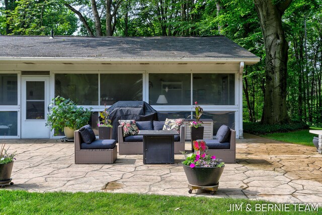 8518 146th Ave, West Olive, MI 49460 - view of patio with a sunroom