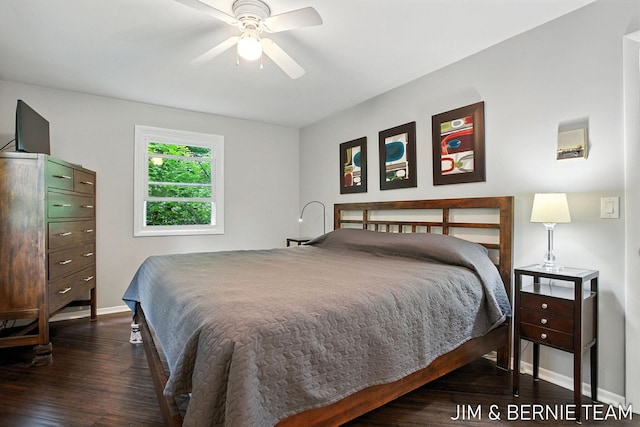 8518 146th Ave, West Olive, MI 49460 - bedroom featuring wood finished floors and a ceiling fan