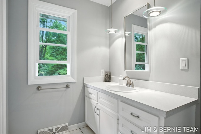 8518 146th Ave, West Olive, MI 49460 - bathroom with vanity, healthy amount of natural light, and tile patterned flooring