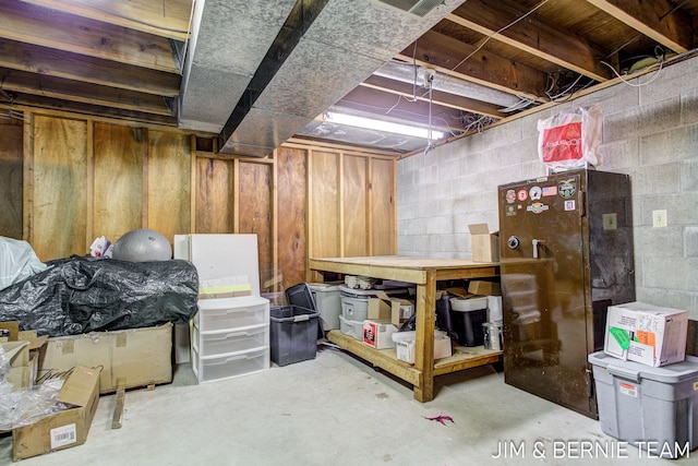 8518 146th Ave, West Olive, MI 49460 - unfinished basement with concrete block wall