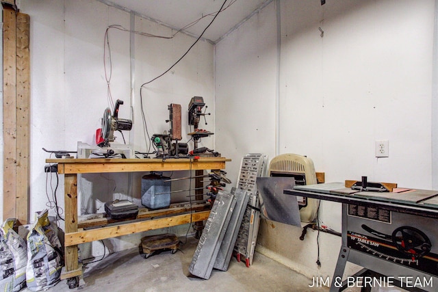 8518 146th Ave, West Olive, MI 49460 - misc room featuring unfinished concrete floors and a desk