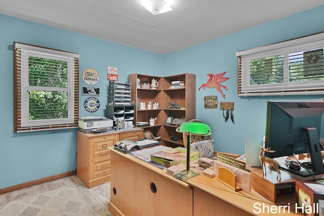 11956 Berrigan Ave NE, Cedar Springs, MI 49319 - office area with baseboards and light wood-style floors
