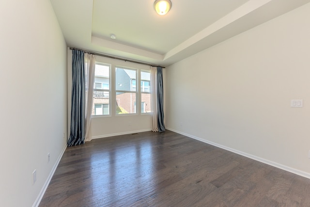 2763 Polson St, Ann Arbor, MI 48105 - unfurnished room with dark wood-style flooring and a raised ceiling