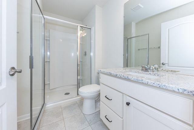 2763 Polson St, Ann Arbor, MI 48105 - bathroom featuring vanity, a shower stall, and tile patterned floors