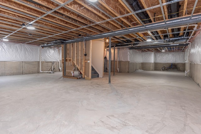 2763 Polson St, Ann Arbor, MI 48105 - unfinished below grade area featuring stairway