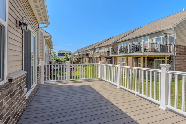 2763 Polson St, Ann Arbor, MI 48105 - wooden deck with a residential view