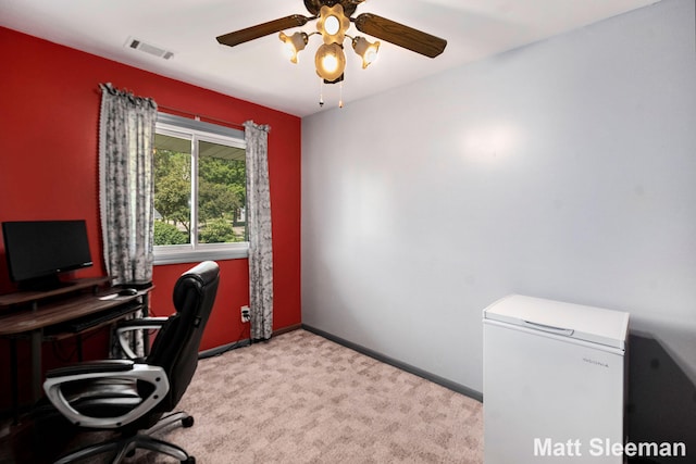 230 S State St Unit 83, Zeeland, MI 49464 - carpeted home office featuring a ceiling fan and baseboards