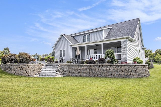 46140 Finch St, Mattawan, MI 49071 - view of front of property with a front yard and a shingled roof