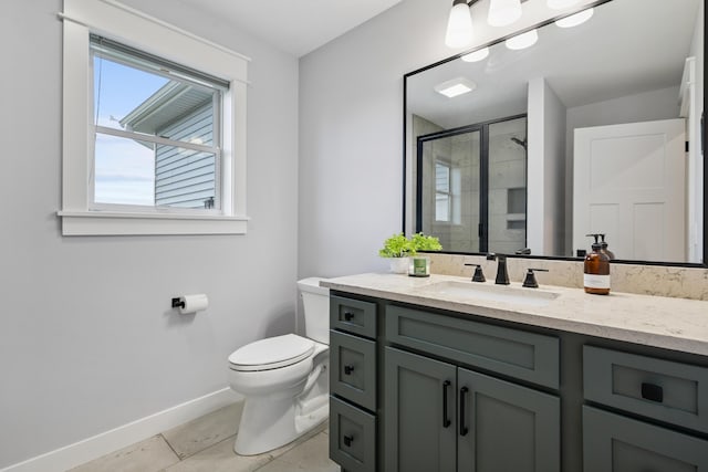 46140 Finch St, Mattawan, MI 49071 - full bathroom featuring vanity, a shower stall, and tile patterned floors