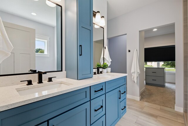 46140 Finch St, Mattawan, MI 49071 - bathroom with double vanity, healthy amount of natural light, and recessed lighting