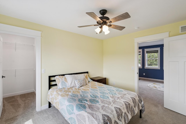 46140 Finch St, Mattawan, MI 49071 - carpeted bedroom featuring a spacious closet, a closet, and ceiling fan