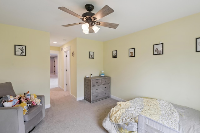 46140 Finch St, Mattawan, MI 49071 - bedroom featuring carpet flooring, ceiling fan, and recessed lighting