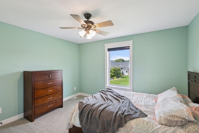 46140 Finch St, Mattawan, MI 49071 - bedroom with light carpet and a ceiling fan