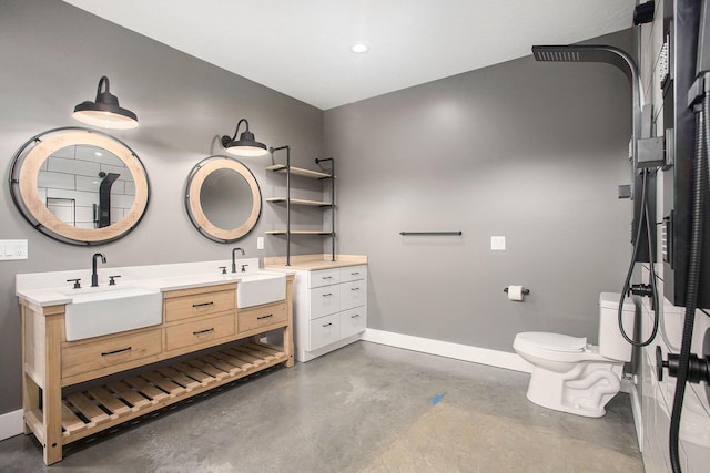 17756 Brad Ln, Three Rivers, MI 49093 - bathroom featuring concrete floors and double vanity