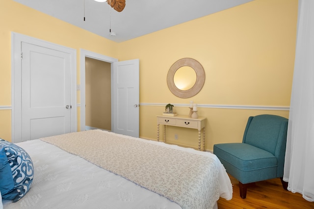 510 Wayne St, Saint Joseph, MI 49085 - bedroom with wood finished floors and a ceiling fan