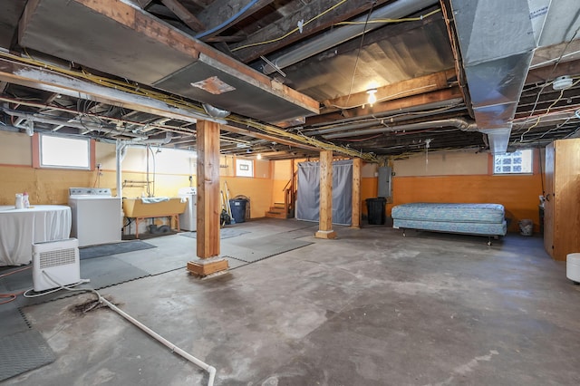 510 Wayne St, Saint Joseph, MI 49085 - basement with washer and dryer and electric panel