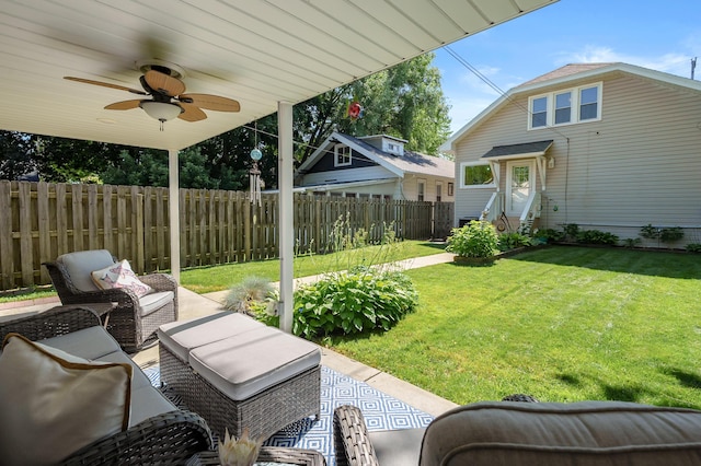 510 Wayne St, Saint Joseph, MI 49085 - fenced backyard with ceiling fan