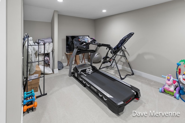 2845 Ridgecrest St SW, Byron Center, MI 49315 - workout room with carpet floors and recessed lighting