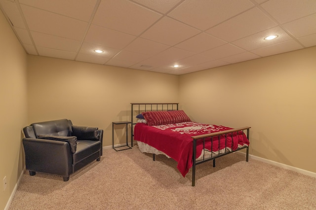 1762 Smyers Dr, Benton Harbor, MI 49022 - carpeted bedroom featuring a paneled ceiling and recessed lighting