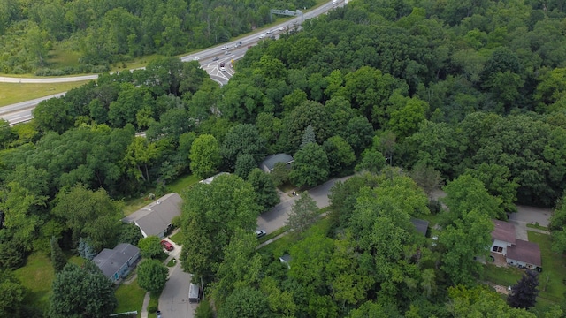 285 Brookside Dr, Ann Arbor, MI 48105 - aerial overview of property's location with a heavily wooded area and a highway