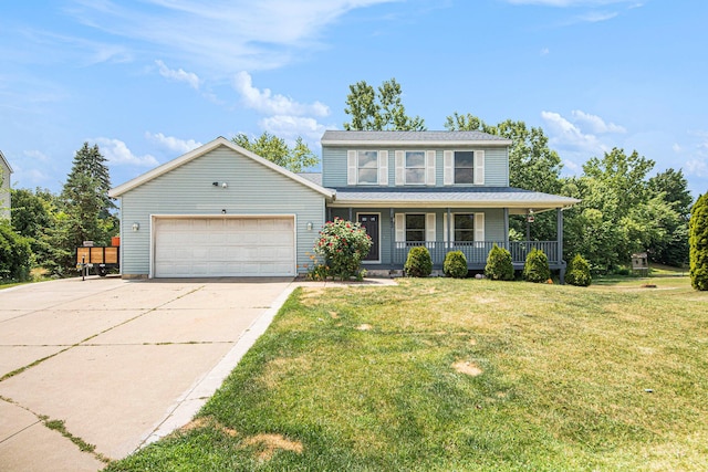 1882 Whistle Stop Dr SE, Grand Rapids, MI 49508 - view of front of property featuring covered porch, an attached garage, driveway, and a front lawn