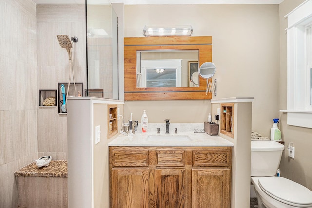 6667 W River Rd NE, Belmont, MI 49306 - full bath with vanity and a tile shower