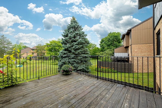 2623 Meade Ct, Ann Arbor, MI 48105 - wooden deck with a lawn