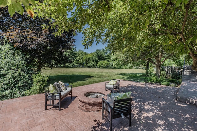 7532 Dell Rd, Saline, MI 48176 - view of patio / terrace featuring an outdoor fire pit