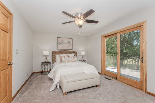 7532 Dell Rd, Saline, MI 48176 - carpeted bedroom featuring access to outside and a ceiling fan