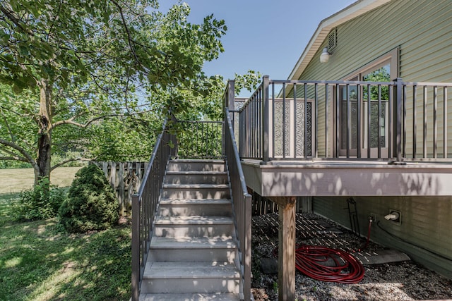 7532 Dell Rd, Saline, MI 48176 - wooden deck with stairway