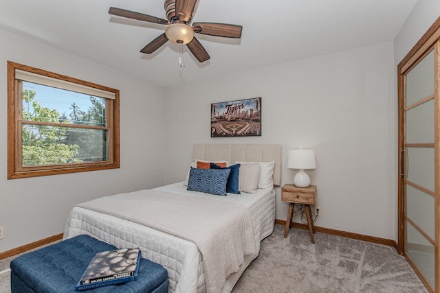 7532 Dell Rd, Saline, MI 48176 - bedroom featuring light colored carpet and a ceiling fan