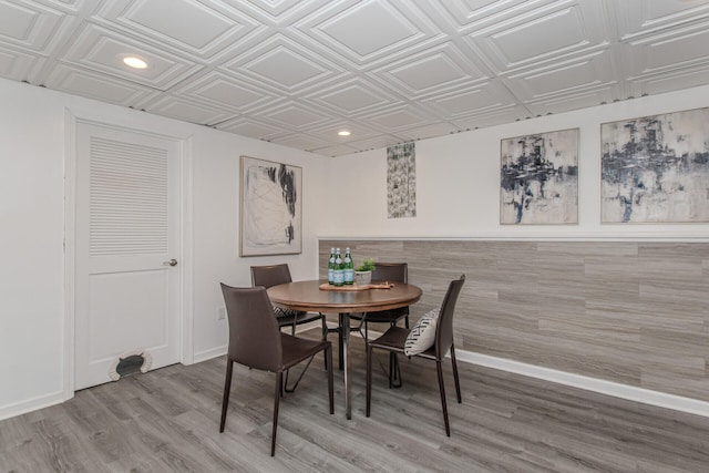 7532 Dell Rd, Saline, MI 48176 - dining room featuring an ornate ceiling, recessed lighting, and wood finished floors