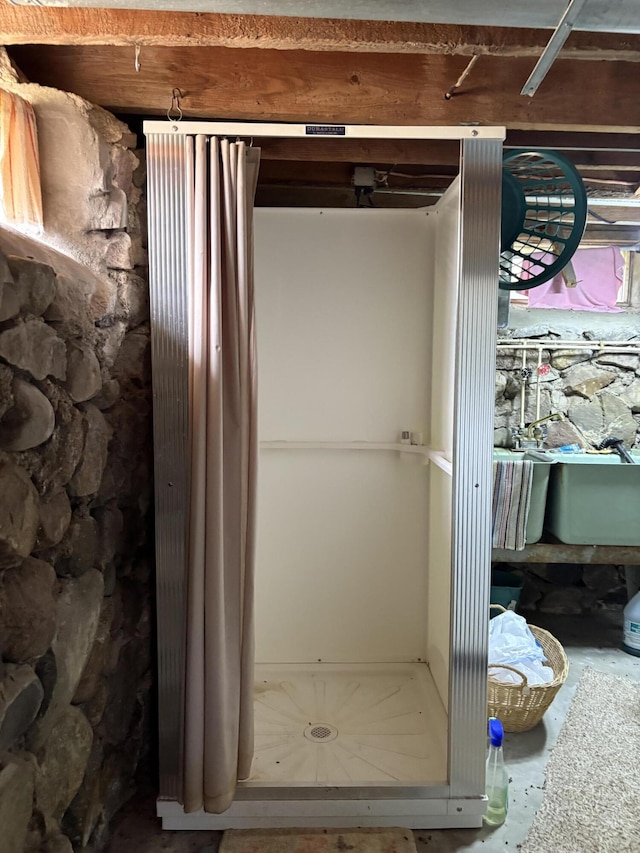 22347 5 Mile Rd, Morley, MI 49336 - full bathroom with a stall shower