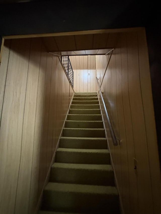 22347 5 Mile Rd, Morley, MI 49336 - staircase with wood walls