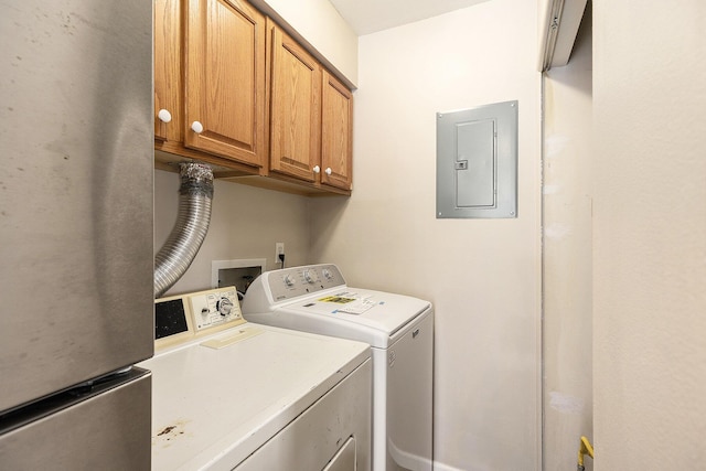 1415 Wingate Blvd, Ypsilanti, MI 48198 - washroom with electric panel, separate washer and dryer, and cabinet space