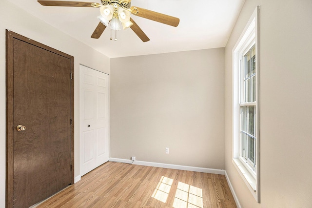 1415 Wingate Blvd, Ypsilanti, MI 48198 - unfurnished bedroom featuring light wood-style flooring and ceiling fan