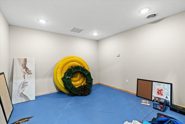 7499 Mathews Rd, Spring Arbor, MI 49283 - misc room featuring concrete flooring and recessed lighting