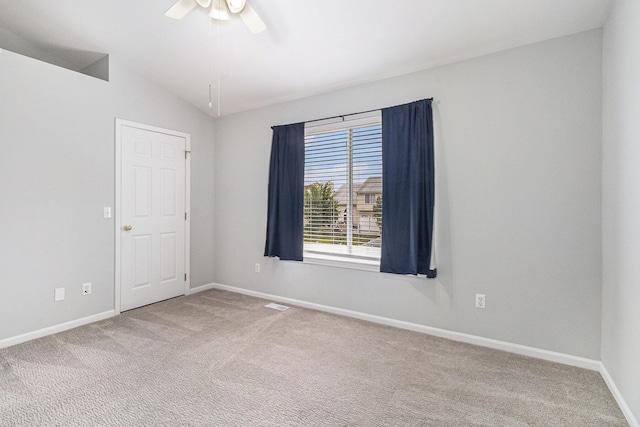 7400 Willow Creek Dr, Ypsilanti, MI 48197 - unfurnished room featuring carpet floors, ceiling fan, and lofted ceiling
