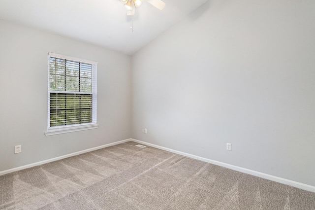7400 Willow Creek Dr, Ypsilanti, MI 48197 - carpeted spare room featuring ceiling fan and vaulted ceiling