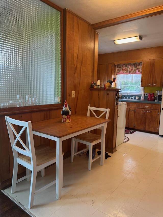 111 Butternut St, Three Oaks, MI 49128 - dining room featuring wooden walls