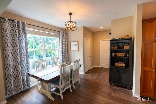622 Cedar Square St, Holland, MI 49423 - dining room with a chandelier, dark wood-style flooring, and recessed lighting