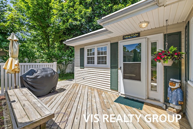 537 Buena Vista Dr, Spring Lake, MI 49456 - wooden deck featuring area for grilling