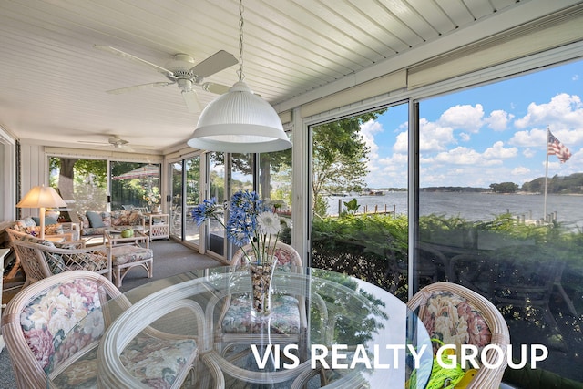 537 Buena Vista Dr, Spring Lake, MI 49456 - sunroom featuring a water view and healthy amount of natural light